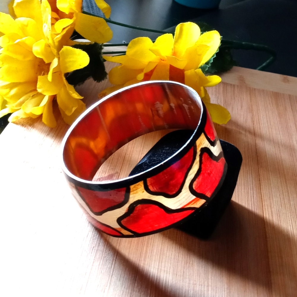 1PC Beautiful African Painted Tribal Cow Bracelet